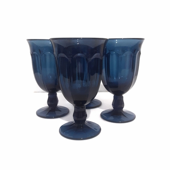Shaphire blue glasses cups 4 piece set - Picture 2 of 5